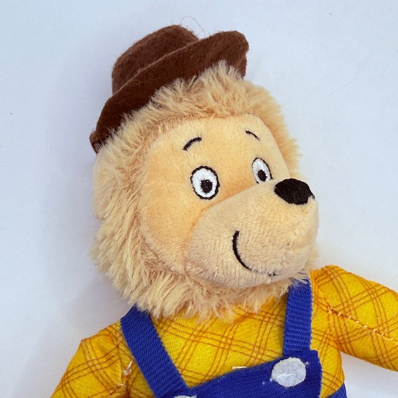 Berenstain Bears Papa Bear Plush 2023 Greenbrier Yellow Plaid Shirt Overalls - Picture 4 of 5